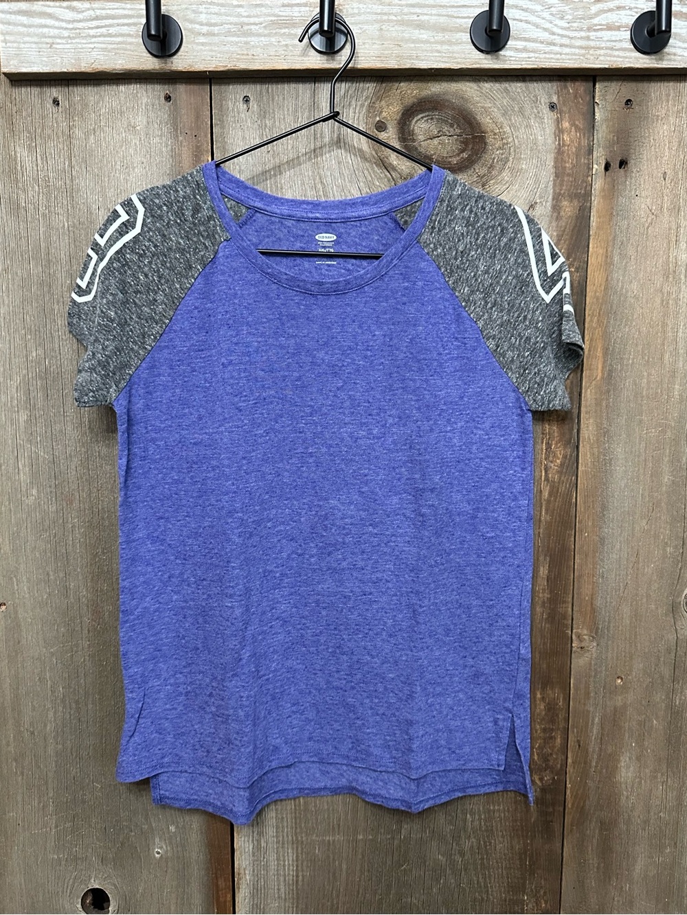 Old Navy Raglan Short Sleeve Linen Sporty Tee in Iris Eyes Purple Size XXL 16